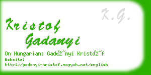 kristof gadanyi business card